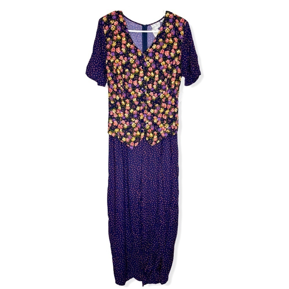 NWT Dead stock Vintage 80’s 90’s Floral Vest Jumpsuit